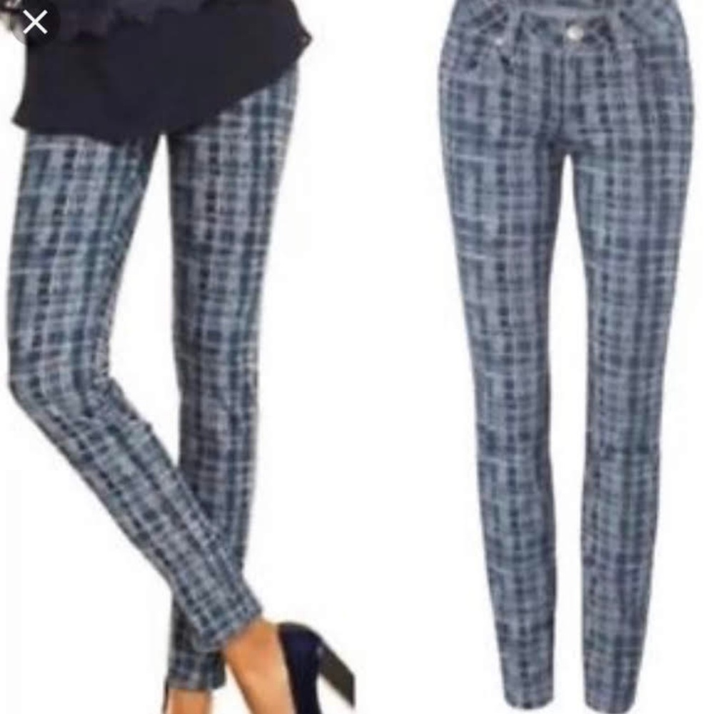 CAbi grid patterned jeans